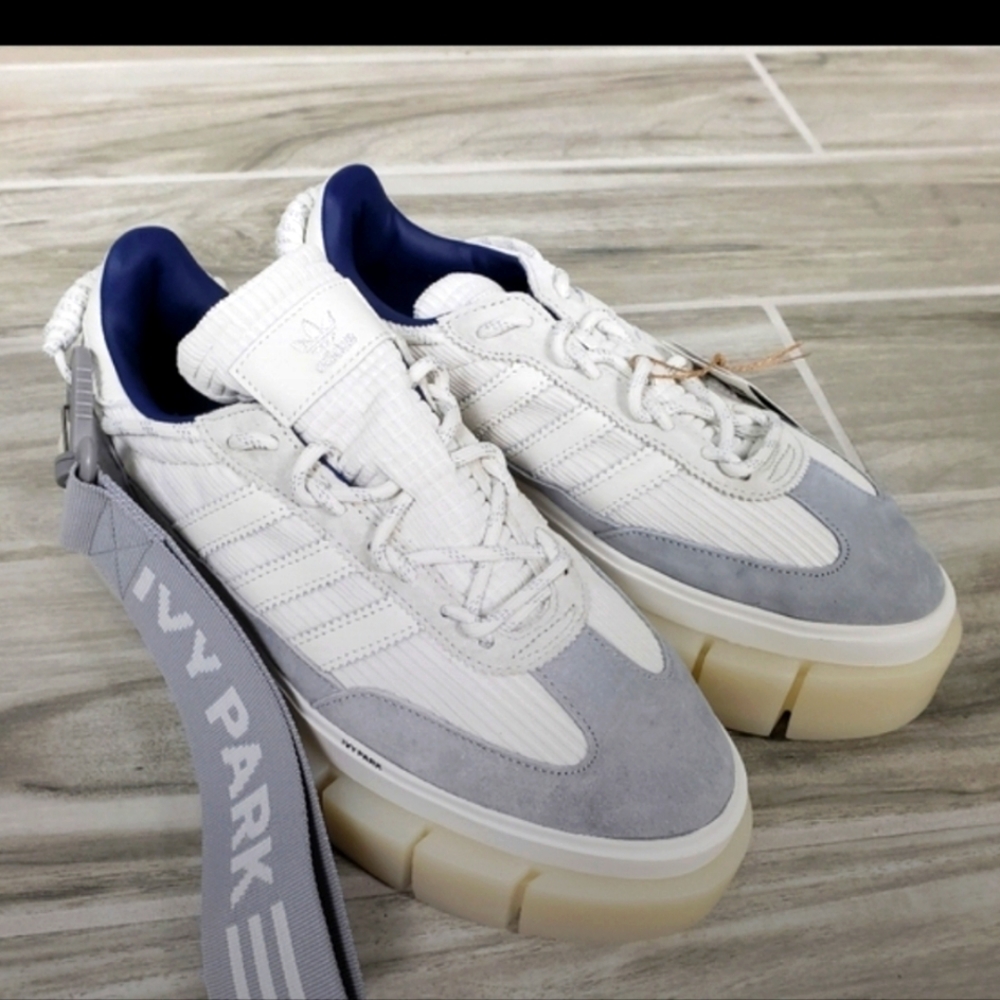 NEW adidas Ivy Park White/Gray Super Sleek Chunky Platform Sneakers Womens 9 1/2